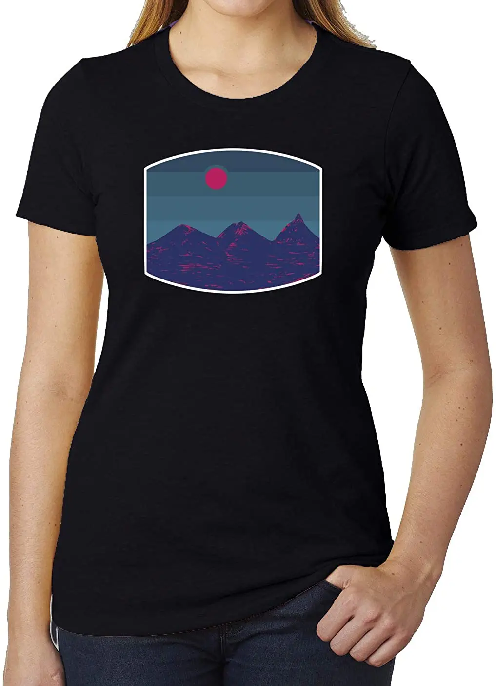 

Blue Mountain Sunset T-Shirts Women's Outdoor Shirts New Arrivals Harajuku Tee Summer 2020 Breathable Cotton Short Sleeve Tshirt