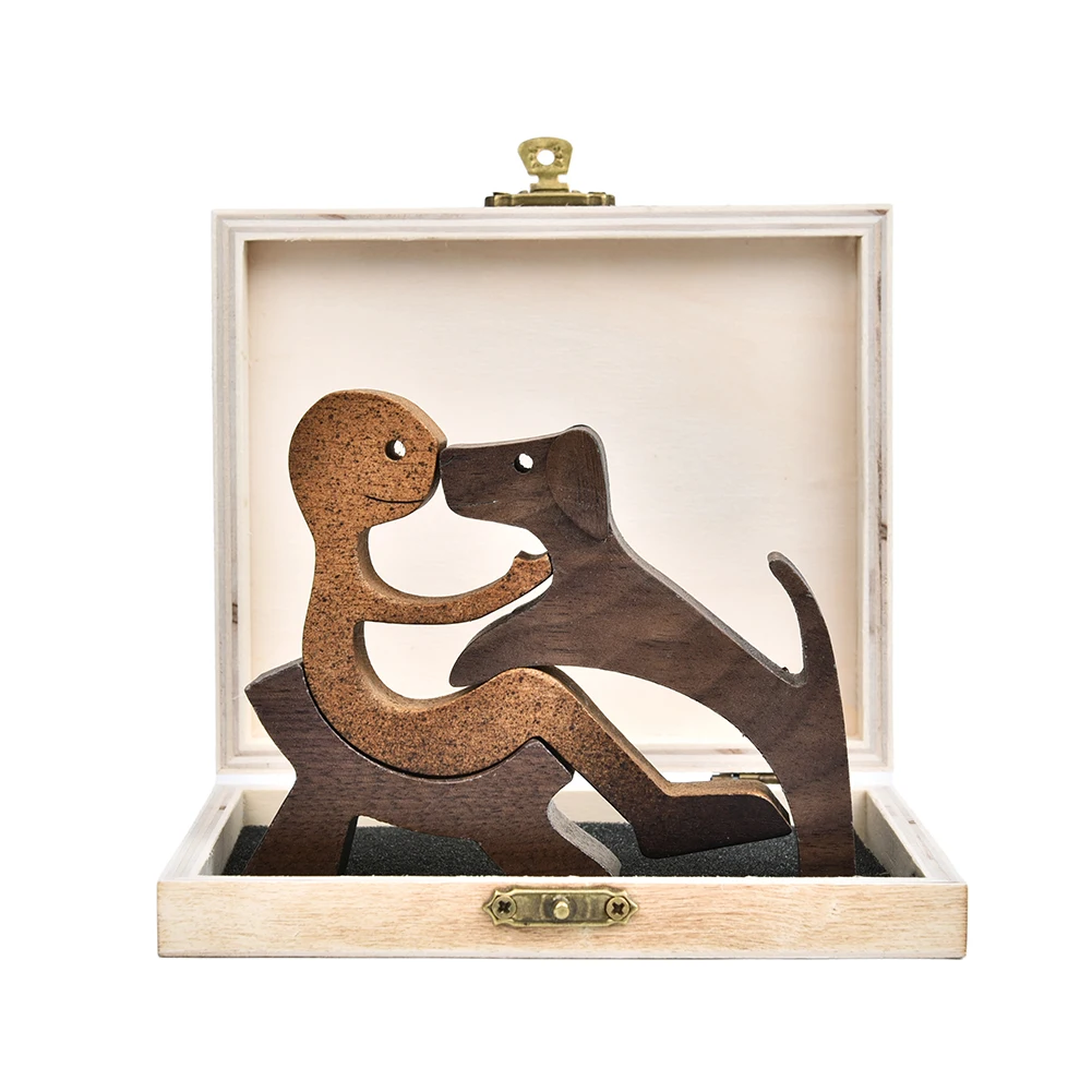 

Wooden Dog Carving Ornaments Home Office Desk Wood Dog Carving Decoration Wood Creative Decoration For Dog Lover Crafts Gifts