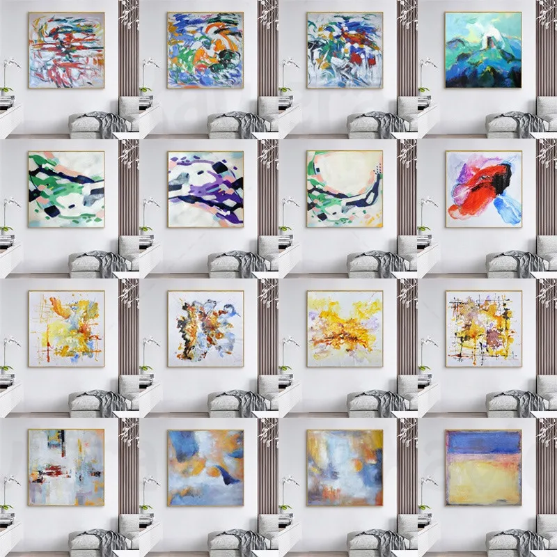 

Modern Abstract Graffiti Art Poster Color Painting and Printmaking Square Print Canvas Painting Home Decoration Bedroom Mural