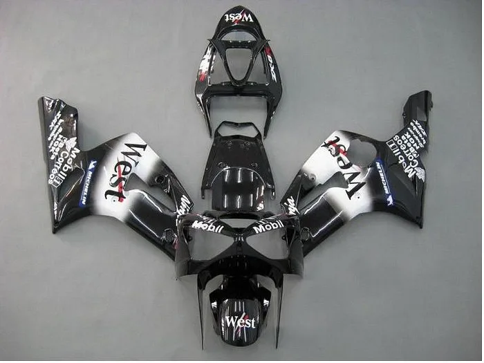 

100%NEW+ Black Fairing Kit FOR KAWASAKI NINJA ZX 6R 636 03 04 ZX-6R 03-04 ZX6R 2003 2004 ZX 6R 03 04 Fairings WEST
