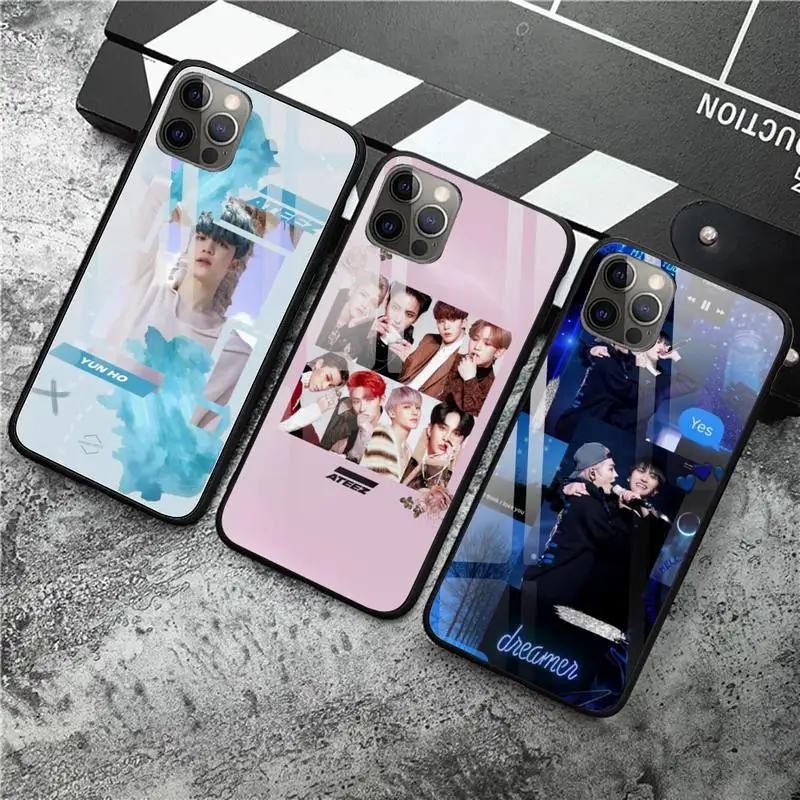 

ATEEZ HongJoong SeongHWA Phone Case Tempered Glass For iPhone 12 Pro Max Mini 11 Pro XR XS MAX 8 X 7 6S 6 Plus SE 2020 case