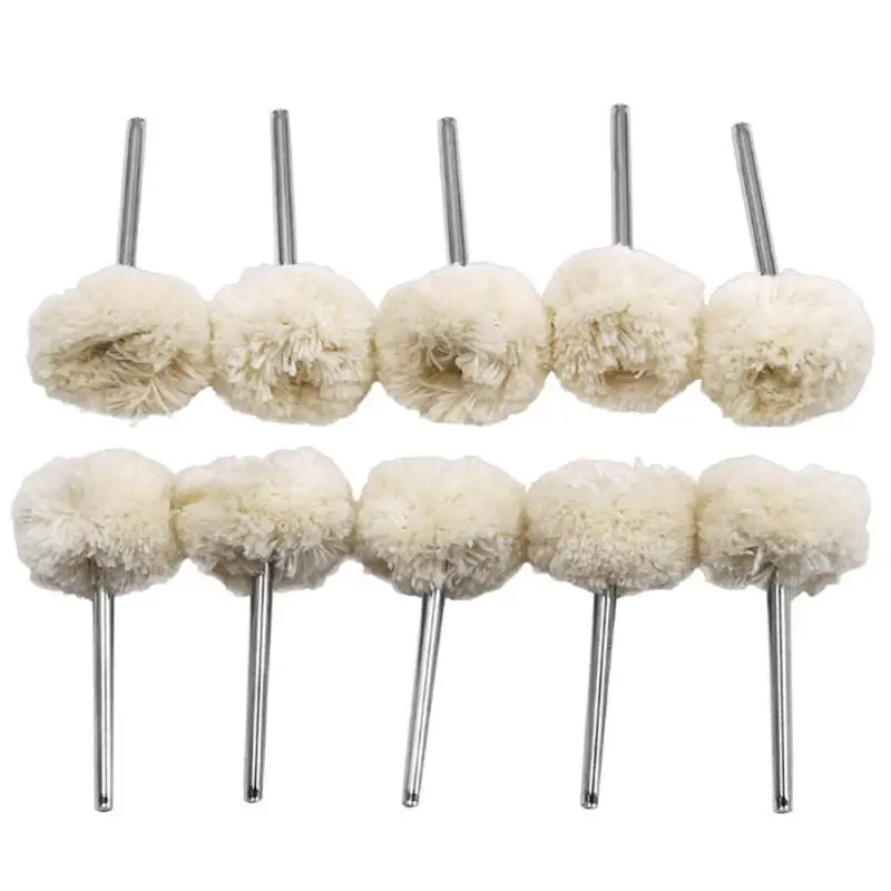 

10PCS 3MM Wool Felt Polishing Buffing Drill/Grinder Wheel Brushes With Handle