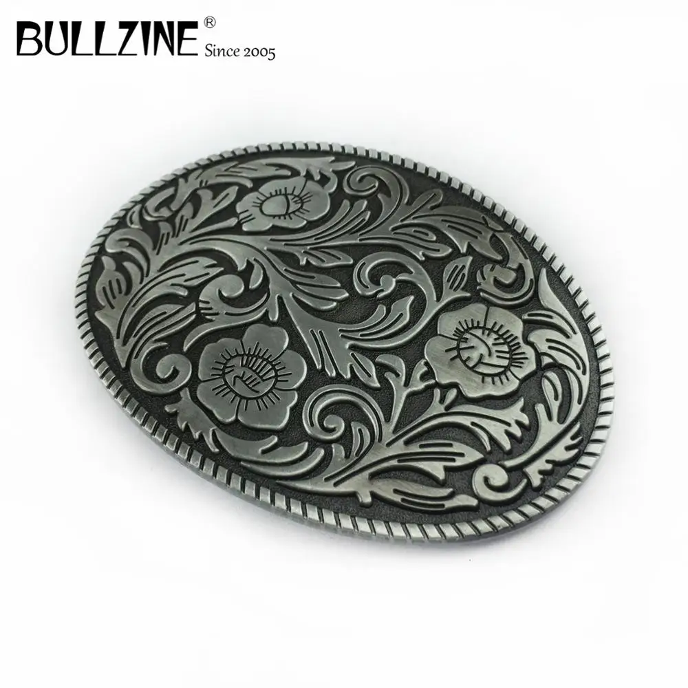 BULLZINE Оптовая Продажа цинковый сплав с цветами в западном стиле пряжка на ремешке