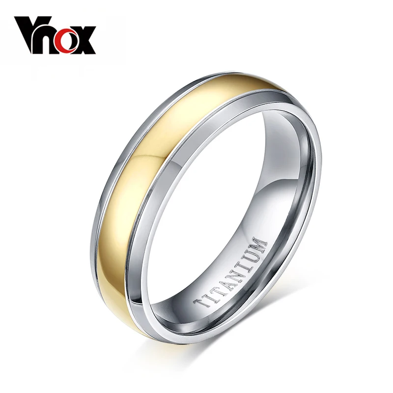 Vnox Титан Кольца для Для женщин Свадебные украшения Элегантный золотой цвет