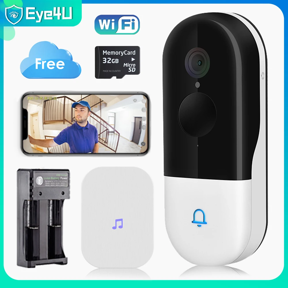 Vstarcam WiFi Video Doorbell 1080P HD Free Cloud Storage For Life Wireless Camera Intercom PIR Alarm Smart Home | Безопасность и