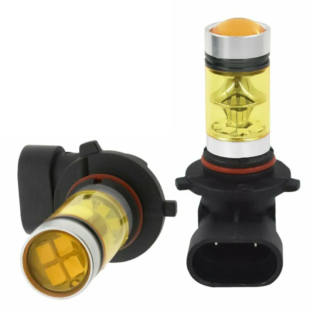 

DC 12V LED Light 360 Degree Yellow DRL Shockproof Lamp Bulbs Set 3000K