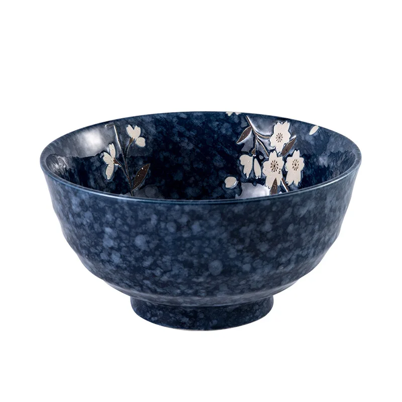 

Sakura bowl, soup bowl, tall retro household ceramic bowl, large ramen bowl, snail noodle bowl