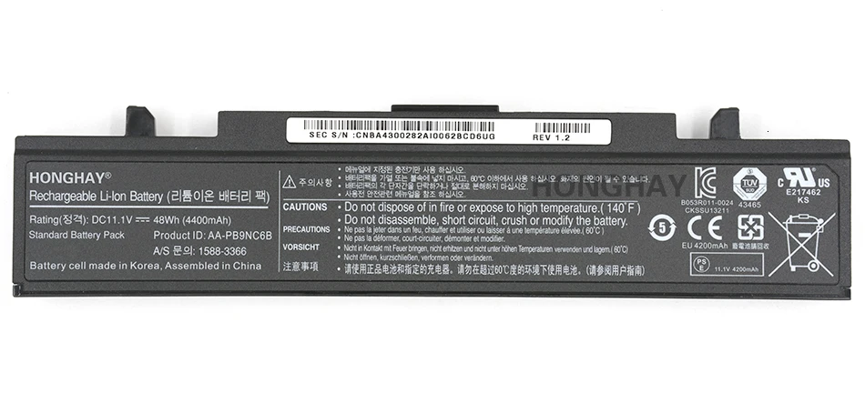 HONGHAY AA-PB9NC6B Аккумулятор для ноутбука Samsung PB9NS6B PB9NC6B R580 Q460 R468 R525 R429 300e4a RV511 R528 RV420 RV508 355v5c R428