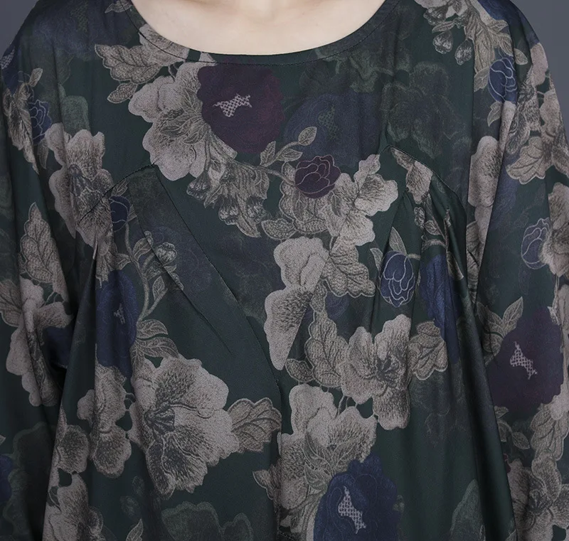 

elegant spring summer Style Luxury Hot Floral print Long Dress Women loose dress wholesale