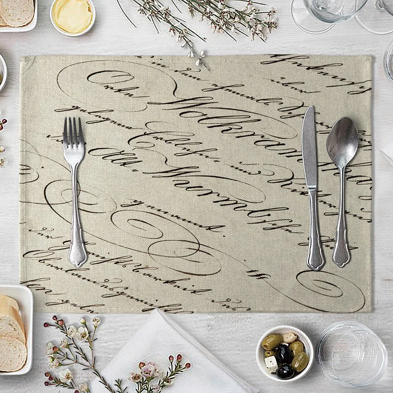Винтажные нотного салфетки модная льняная салфетка теплоизоляционный коврик