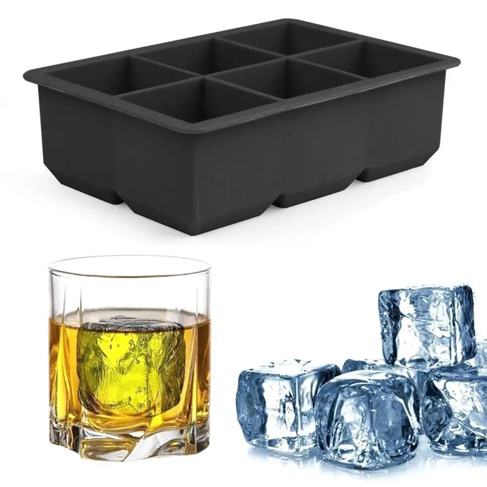 

Silicone Ice Mold Square Shape Ice Cube Mold Fruit Tray Ice Box Kitchen 6 Ice Lattice Making Maker Ice Accessories Bar Cube E8H7