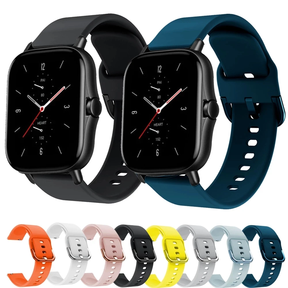 Ремешок силиконовый для Xiaomi Amazfit GTS 2 оригинальный браслет смарт часов Bip S 20