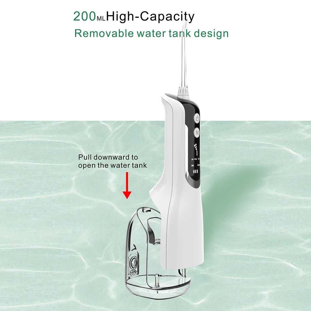 L12 Oral Irrigator USB Rechargeable Water Flosser Portable Dental Water Jet 200ML Water Tank Waterproof Teeth Cleaner enlarge