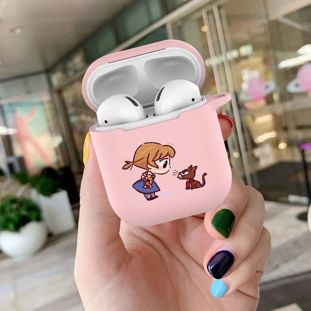 

Cute Cartoon Mini Princess Girl Soft TPU Case For AirPods 2 1 Pro Pink Silicone Wireless Bluetooth Earphone Box Matte Cover