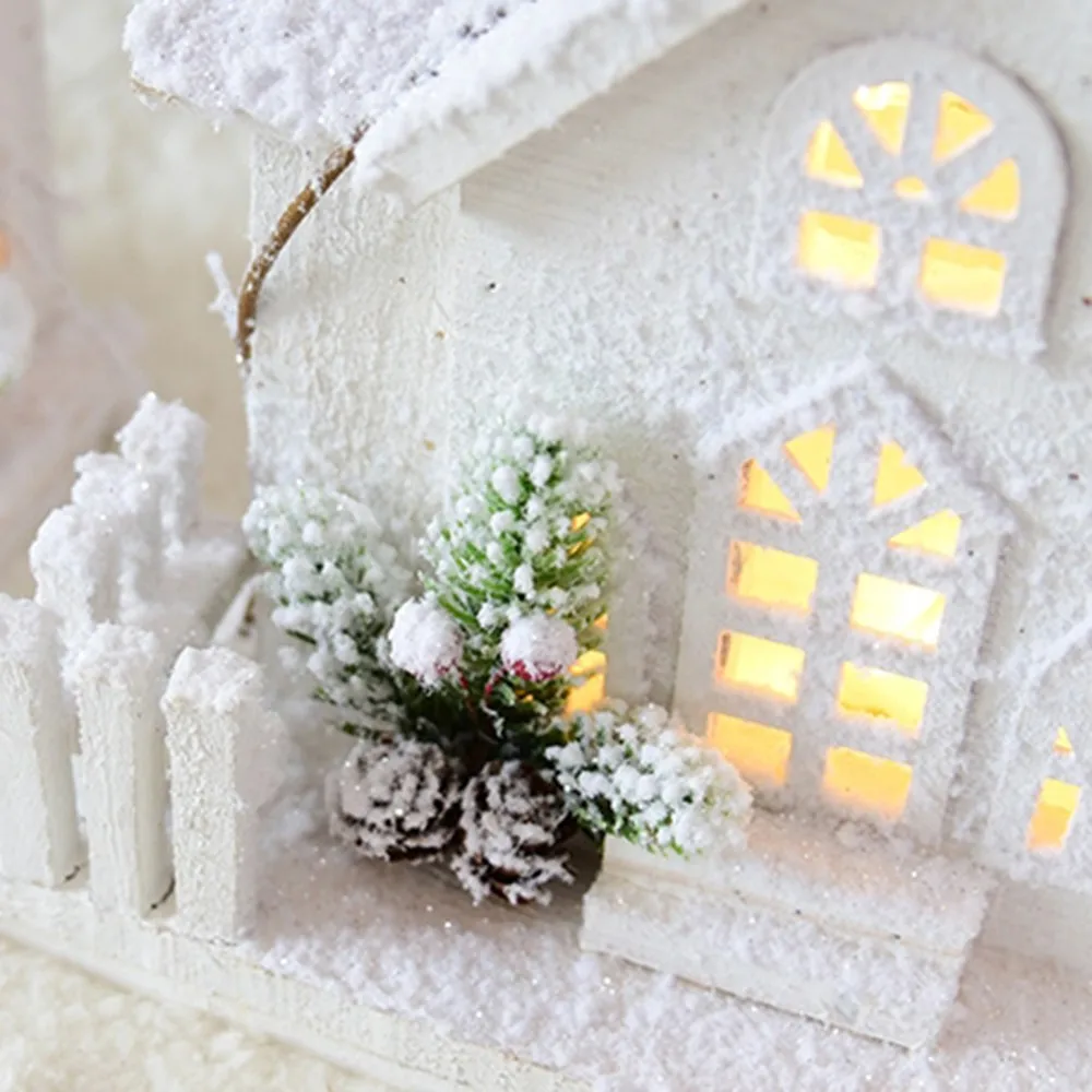 Креативный Рождественский Снежный домик настольные украшения деревянные