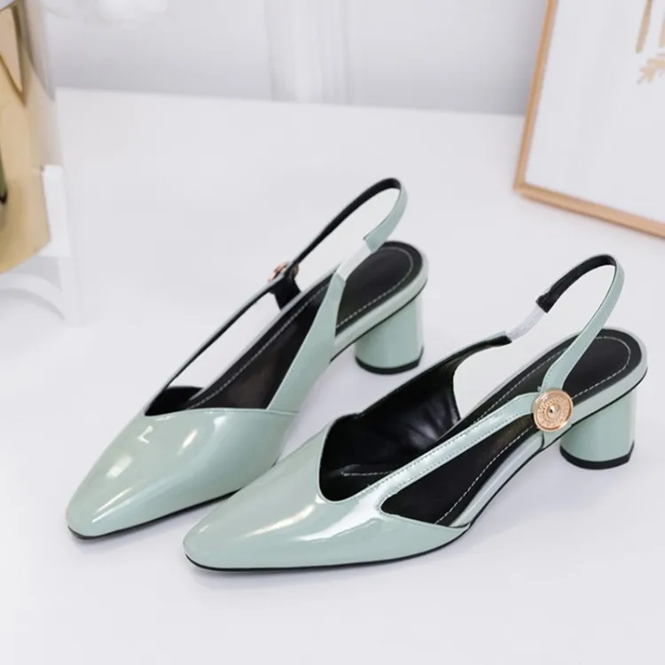 

MLJUESE 2020 women sandals cow leather Rome style black color pointed toe high heels beaches sandals party wedding size 42