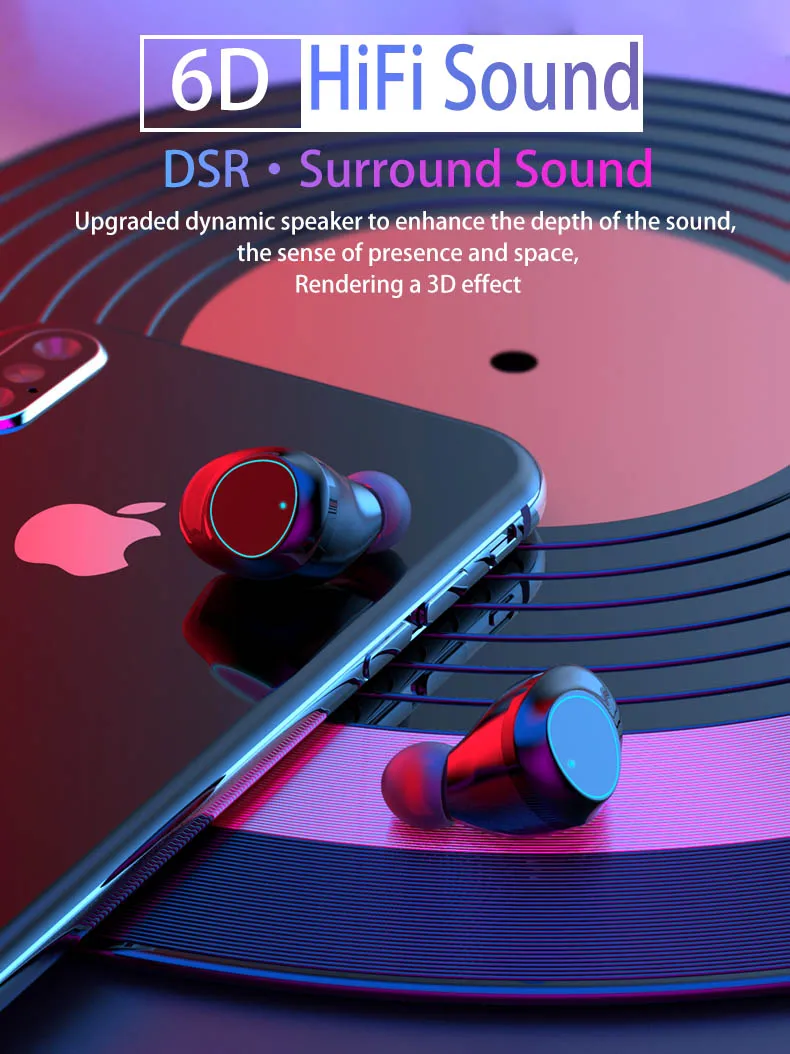 CALETOP G16 TWS 5,0 Bluetooth наушники тяжелый бас 6D стерео HiFi Звук светодиодный дисплей гарнитуры 6000 мАч зарядная коробка IPX7 водонепроницаемый