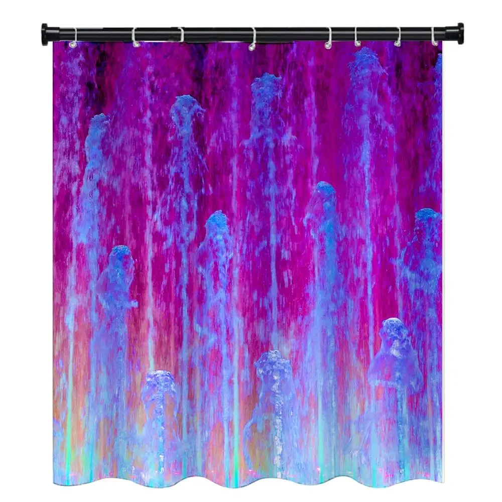 

Abstract multicolor pattern 3D Printed Waterproof Polyester fabric Shower Curtain Bath Products with 12 Hooks 180x180cm