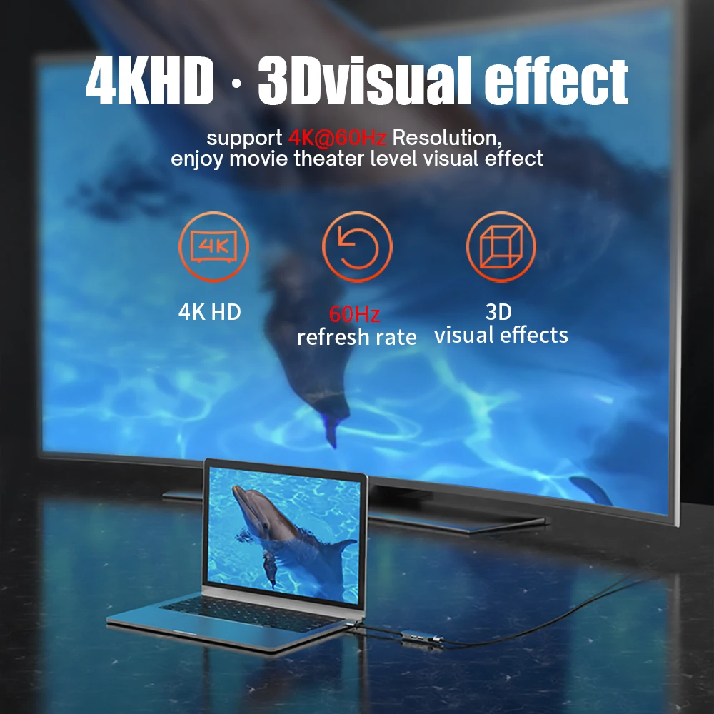 4 in 1 usb c hub type c adapter to hdmi 4k 60hz pd charge usb 3 0 splitter 4 ports docking station for laptop pc accessories free global shipping