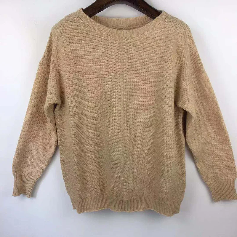 

2020 Long Sleeve Minimalist O-neck Solid Women Sweater Pullovers Ladies Tops Casual Plus Size Femme Clothing SJ3807R
