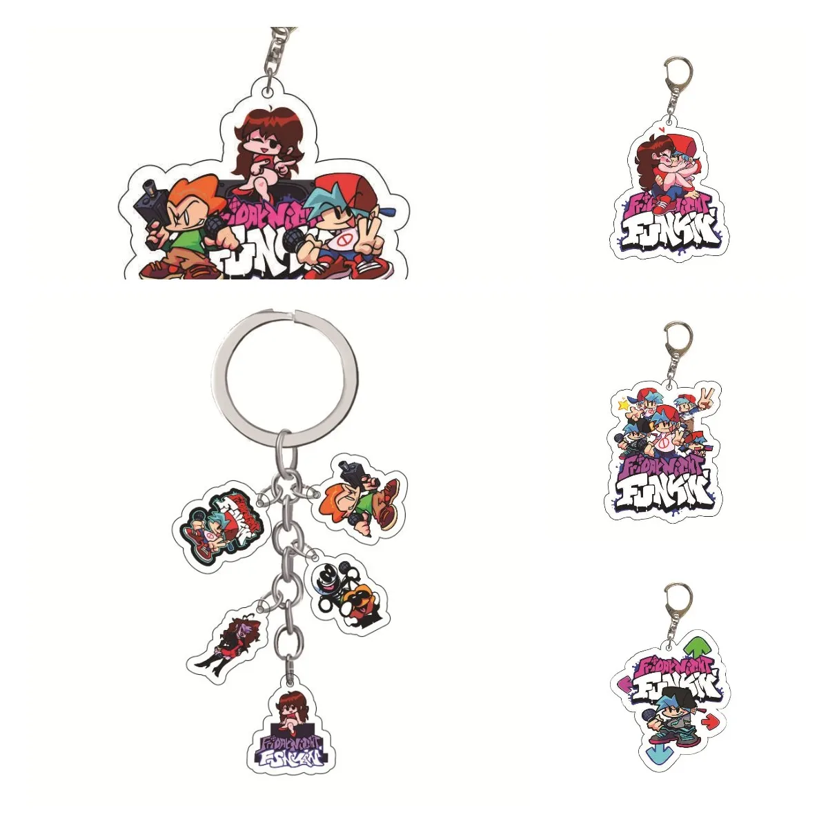 

Wholesale Friday Night Funkin Key Chain Game Friday Night Funkin Acrylic Keychain Keyring Accessories Gifts For Game Fans Kids