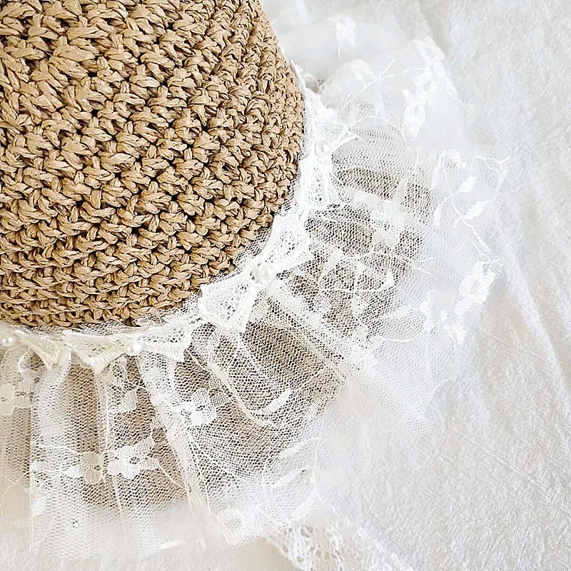 Шляпа детская соломенная с бантом Пляжная Панама от солнца широкими полями из