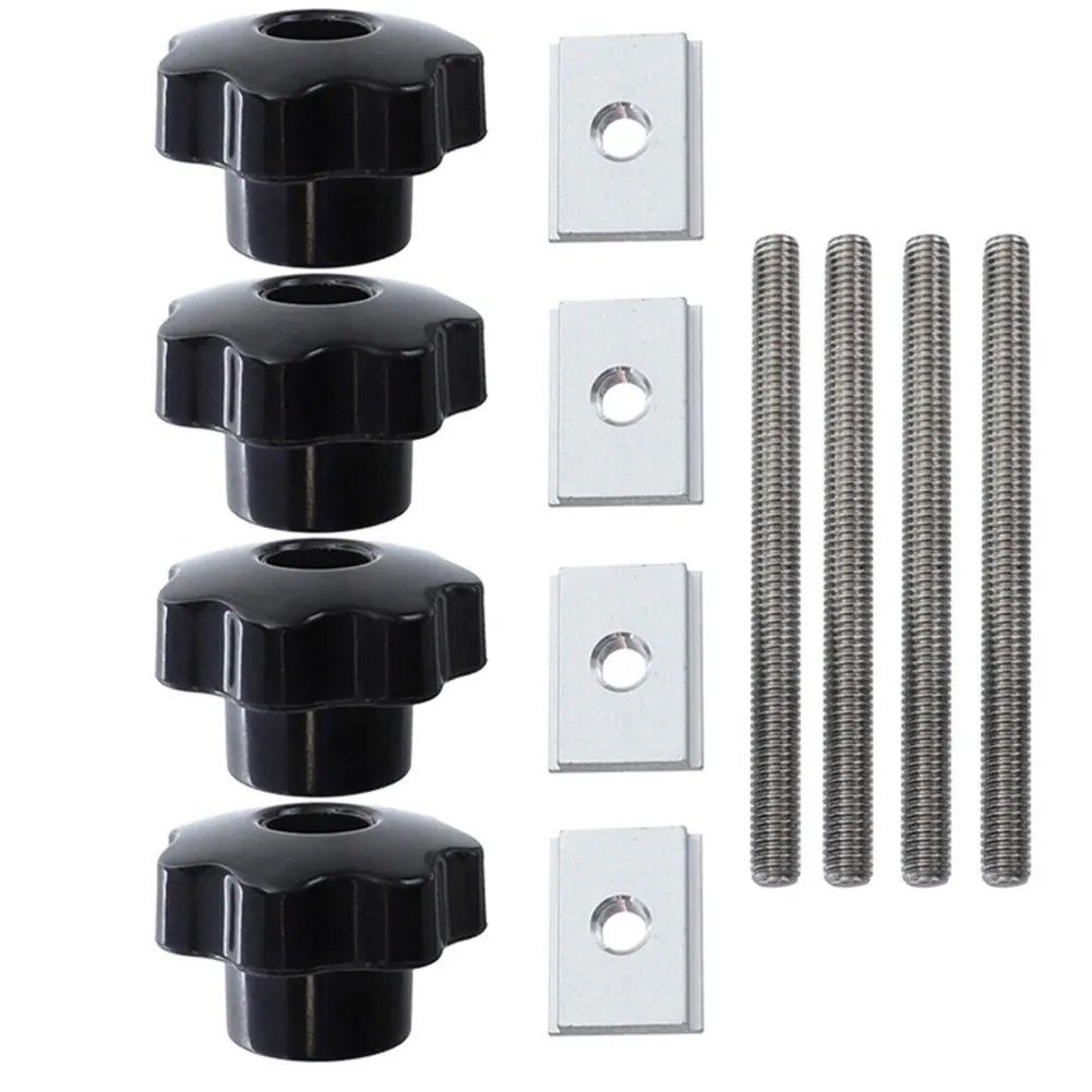 

4 Sets T Slot Nut T-Track Sliding M8 Screw Knobs For Router Table Woodworking Carbon Steel Workshop Equipment Hand Tools