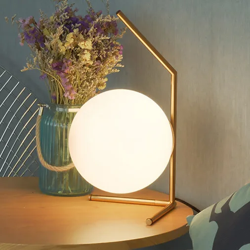 Современный Стекло мяч для чтения светильник металлическая настольная лампа на