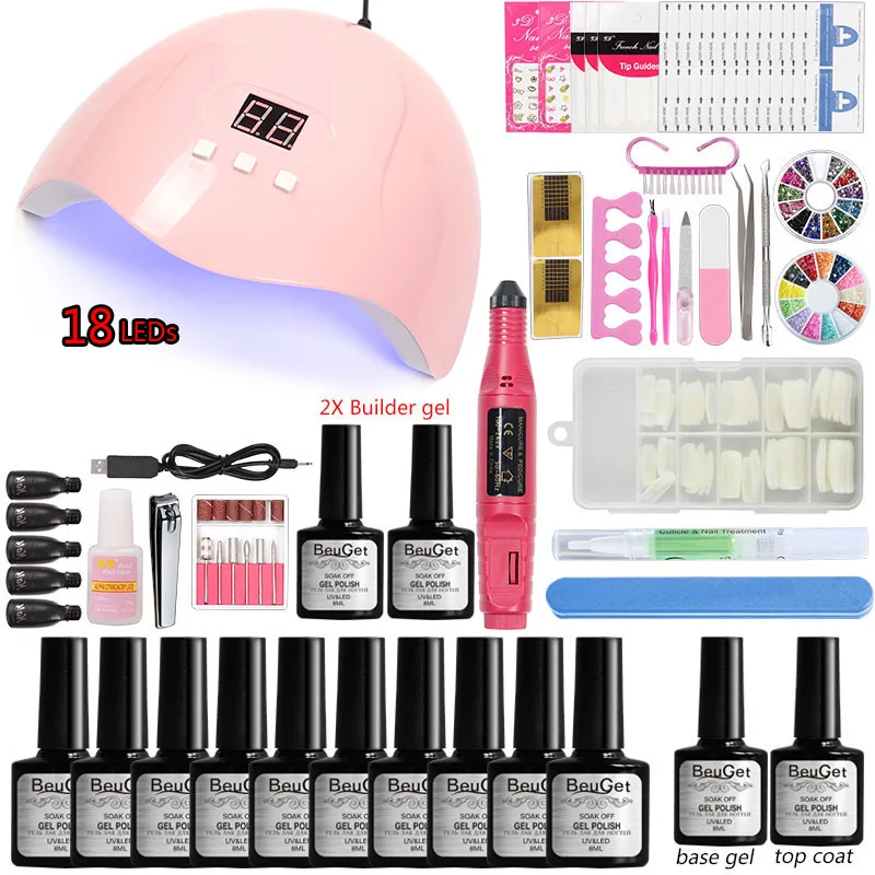 Комплект гель-лаков для ногтей наращивания комплект машинка стрижки 48 Вт/80 Вт