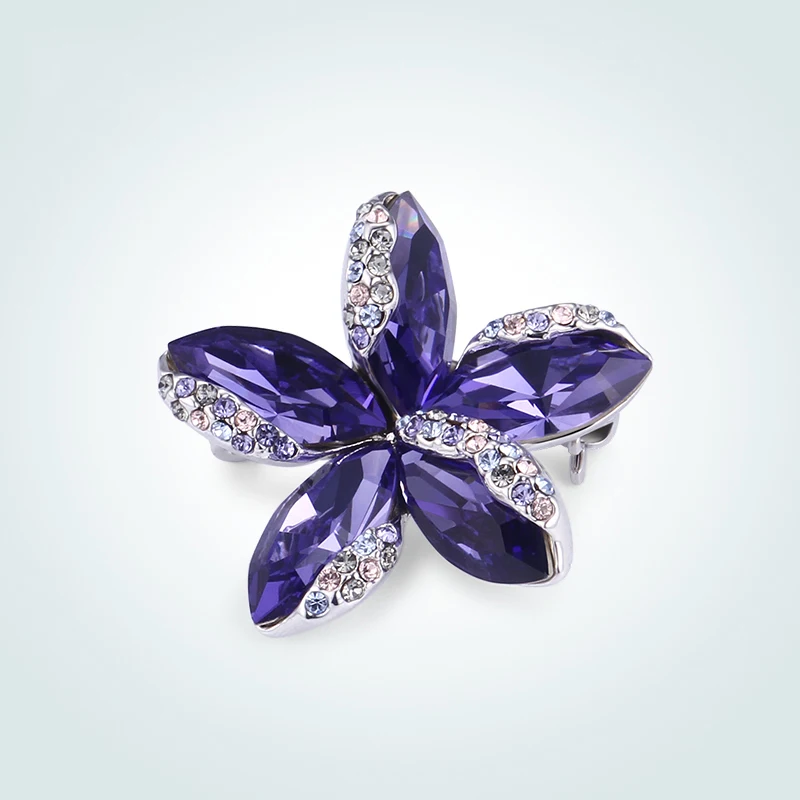 Warme Farben Crystal From Swarovski Brooch for Women Fashion Flower Brooch Suit Scarf Pins Crystal Brooches Jewelry Accessories