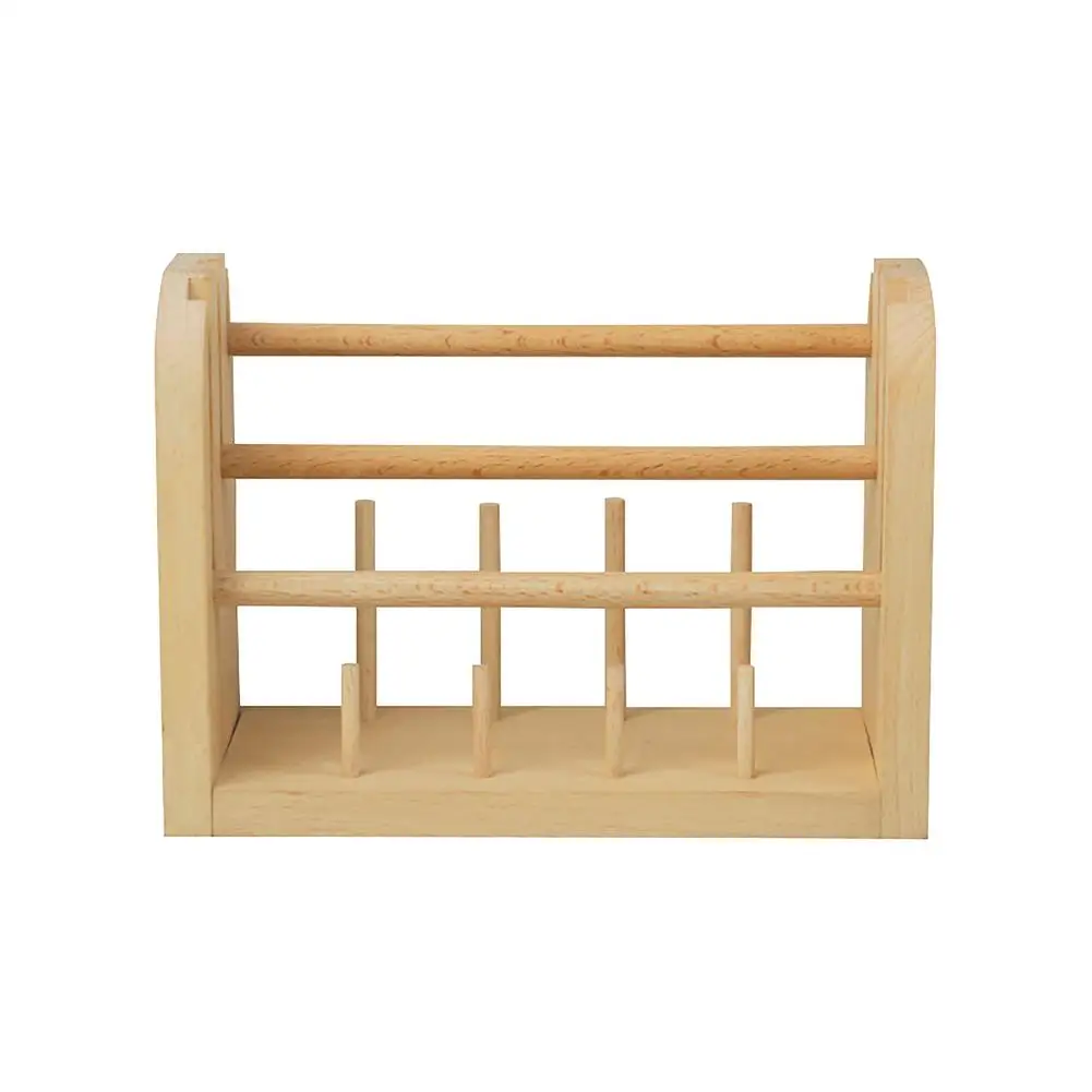

8-Spool Thread Holder Wooden Thread Rack Organizer With Horizontal And Vertical Spindles Embroidery Sewing Quilting Household