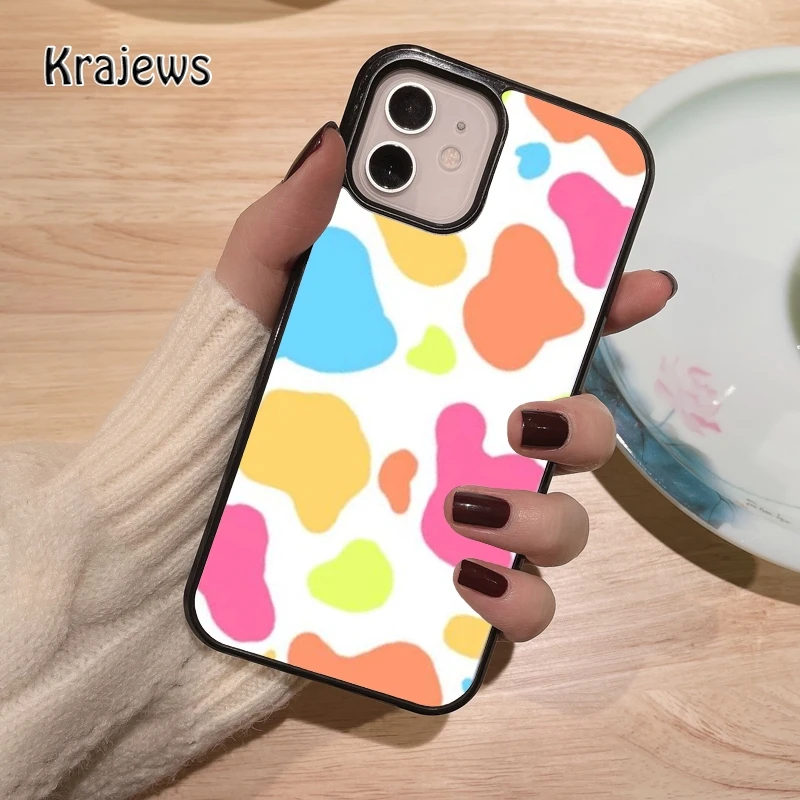Чехол krajew для телефона с изображением яркой коровы iPhone 12 13 mini 5 6S 7 8 PLUS X XS XR 11 PRO MAX SE