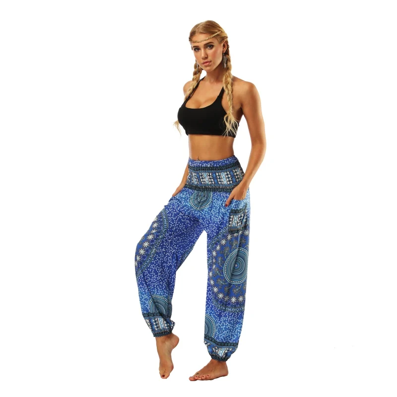 Yoga wide leg pants soft comfortable Digital printing dance Pants quick-drying breathable wicking outdoor running | Спорт и