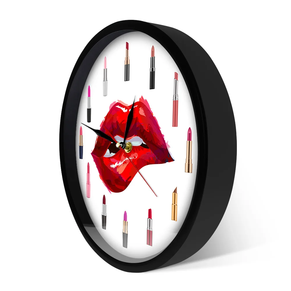 Девичьи вещи красивые губные помады забавные настенные часы салон красоты