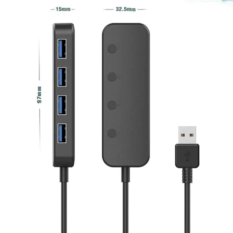 

USB3.0 Hub 4 Ports High Speed Data Transfer ABS Cable Splitter USB to USB3.0 Hub for Computer Laptop Camera Speaker
