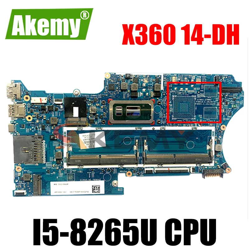 

For Hp Pavilion X360 Convertible 14-DH Laptop Motherboard With SRFFX i5-8265U L51133-601 L51133-001 18742-1 448.0GG02.0011 DDR4