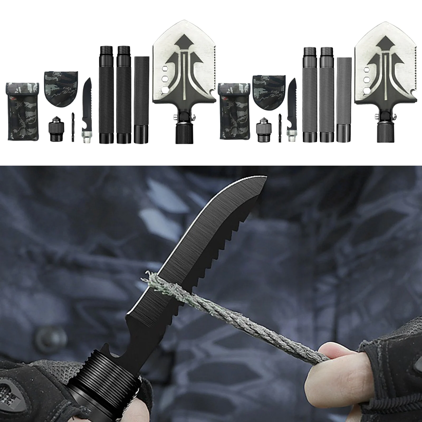 Тактическая многофункциональная лопата для снега складные инструменты