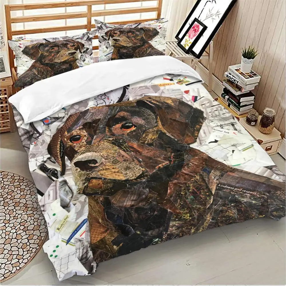 

Love Dog Bedding Set Animal Duvet Cover Queen Sizes Home Textiles 3pcs Dropship