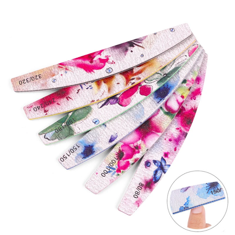 

Nail Art Buffer Files Colorful Flower Nail Sanding File Grinding Polishing Tools Manicure Nail Design Accessories