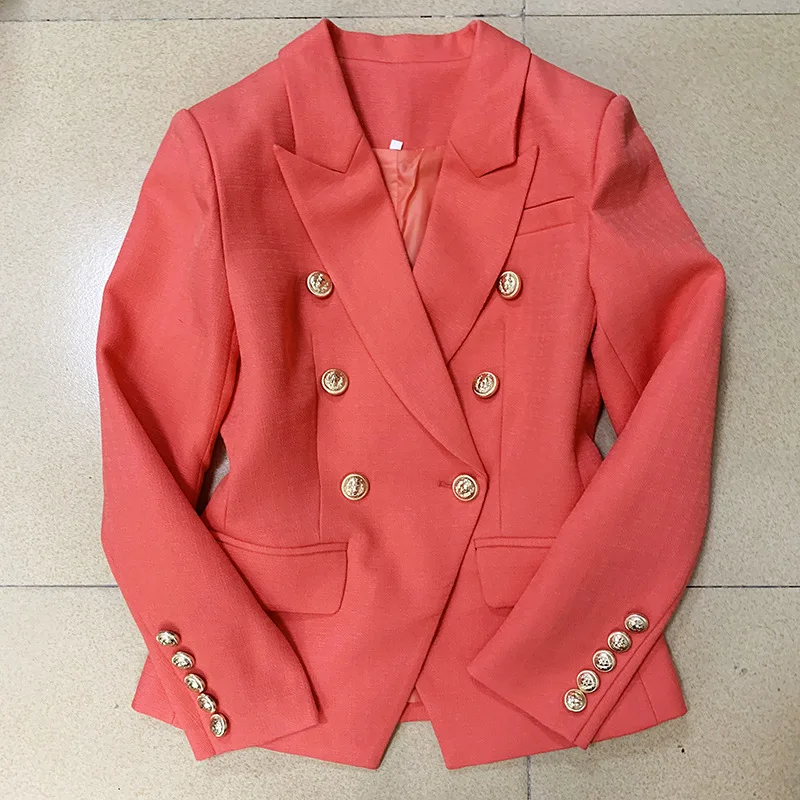 

High-end Office Suit 2022 Autumn and Winter New Fashion Women's Jacket Metal Double-breasted Slim Long-sleeved Blazer Female
