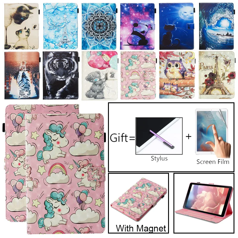 Case For Samsung Galaxy Tab A A2 2018 10.5 inch T590 T595 T597 SM-T590 Cover Funda Tablet Cartoon Painted Unicorn Stand Shell