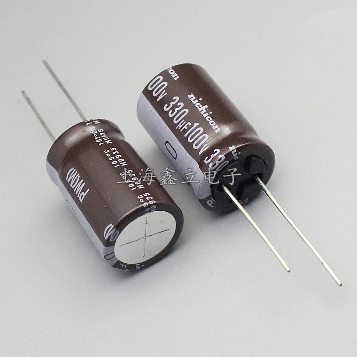 Pces Nova Nichicon 100v330uf 16x25mm Capacitor Eletrolítico 100 v 330 uf Alta Frequência Longa Vida – 20 pw