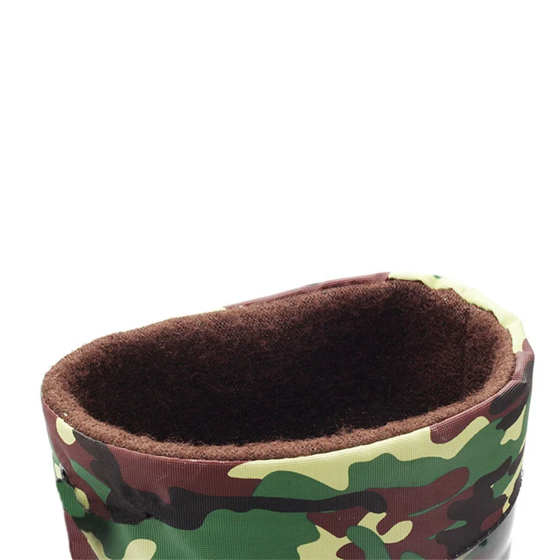 Сапоги для рыбалки с бархатной подкладкой камуфляжные высокие сапоги