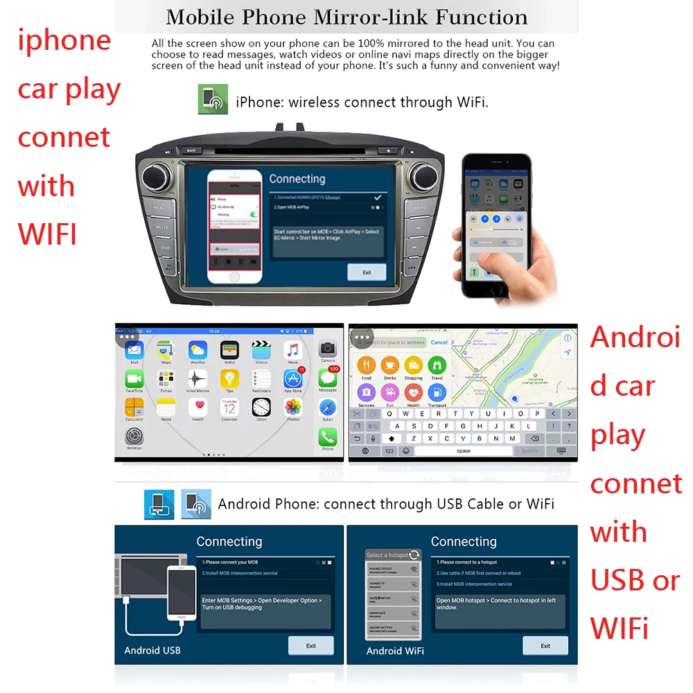 8 &quotсенсорный экран Android8.1 Quad/Восьмиядерный автомобильный DVD gps AM/FM BT sd/usb разъем