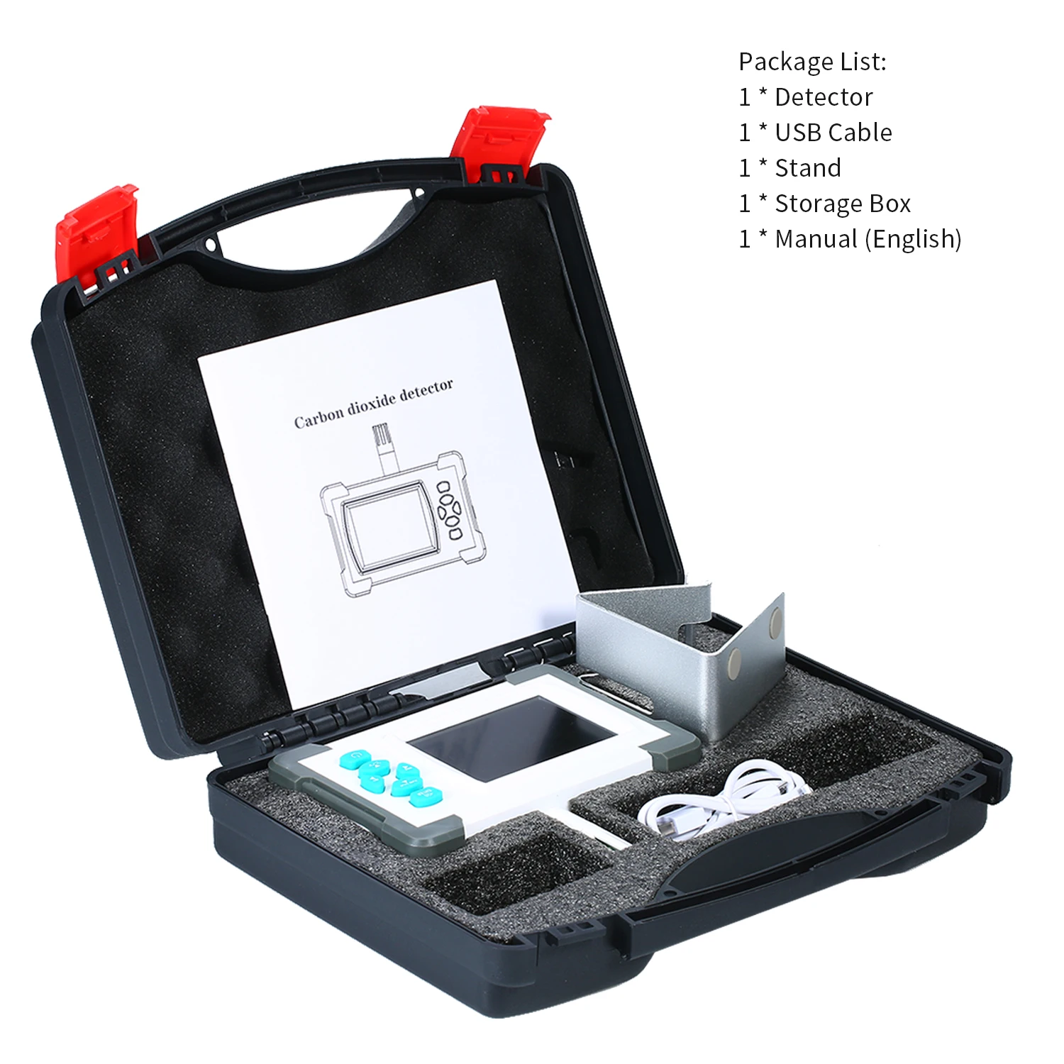 

Carbon Dioxide Detector with Rechargeable Battery Portable Tester for Air Quality Detector CO2 Meter Monitor with Storage Case