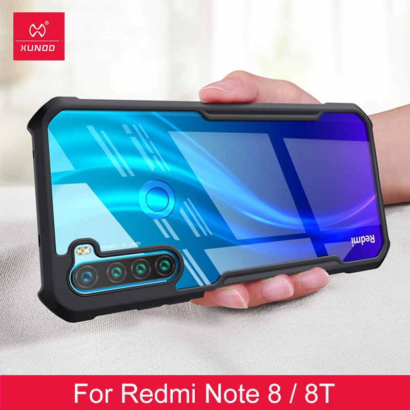 Чехол для Xiaomi Redmi Note 8 8T с кольцом прозрачный противоударный|Защитные стёкла и