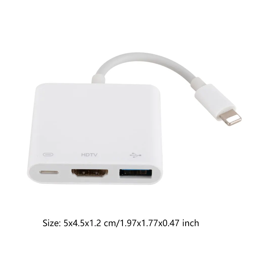 Lightning/HDMI 1080P кабель HDMI/USB/SD/TF Card Reader цифровой AV ТВ OTG адаптер Hub для iPhone X XR XS 11Pro Max SE iPad