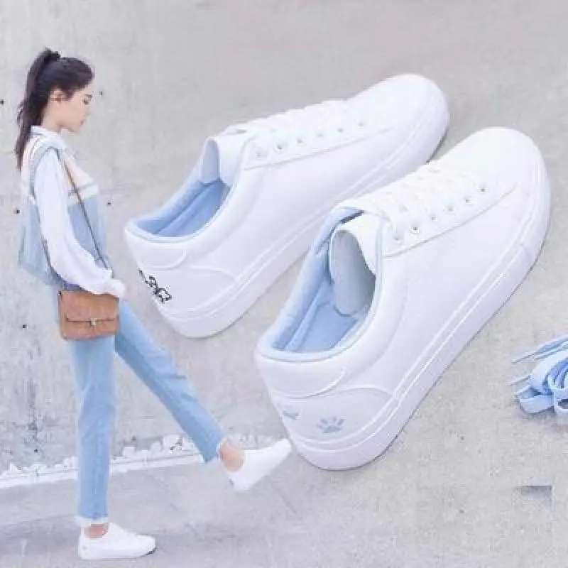 

Women Shoes 2020 Ladies Sneakers Fashion Fall Casual Vulcanized Rubber Sole Running Flat Autumn Footwear Autumn White Shoes