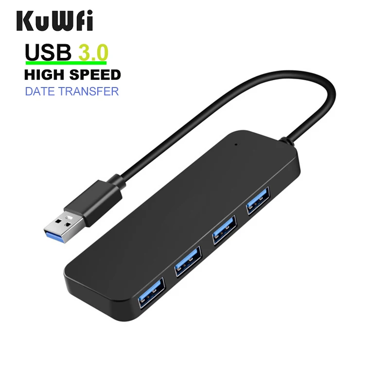 KuWFi USB 3.0 Хаб адаптер для ноутбука ПК Высокоскоростной Хаб Внешний 4 порта Разветвитель Расширитель Компьютера.