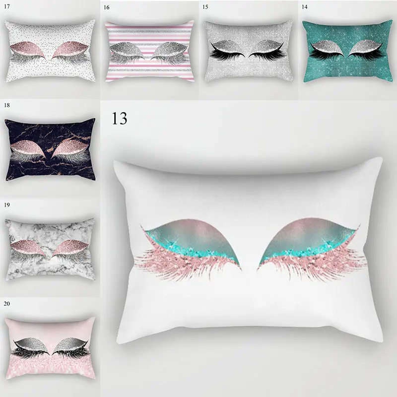 

Decorative Pillow Cases Eyelashes Printing Fashion Pillowcase Pillow Cover Home Supplies Eyelash Pillow Case Home Decoration